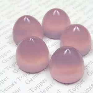 Lavender Chalcedony 10x10 mm Bullet Cabochon